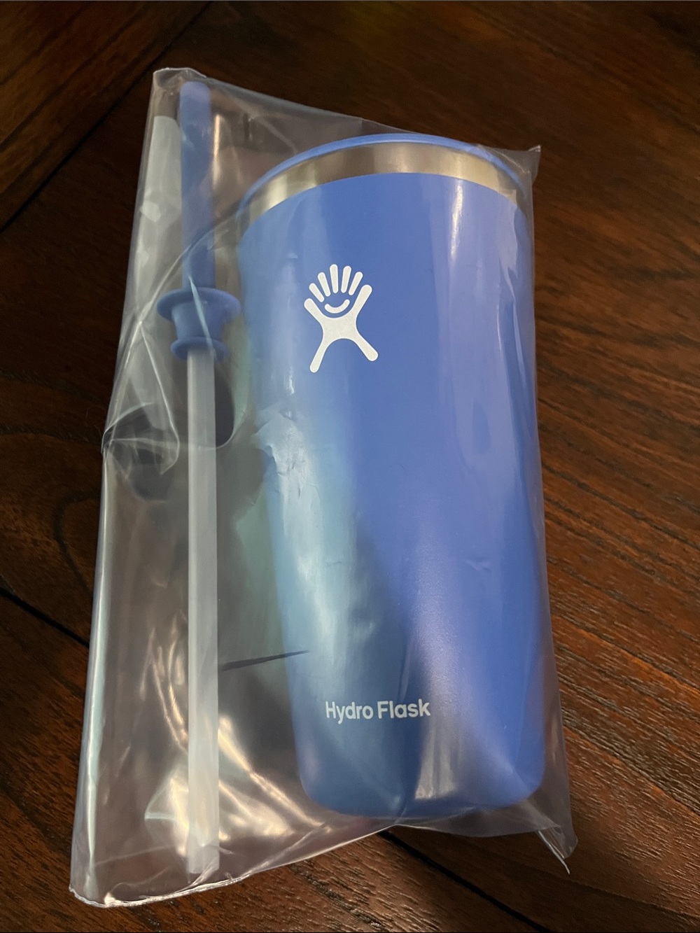 Never Used Hydro Flask Large Blue Tumbler Water Cup with Straw and Lid
